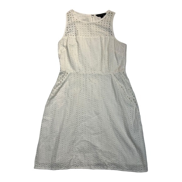 Banana Republic Petite 00P White Eyelet Dress Sleeveless Summer - Picture 1 of 5